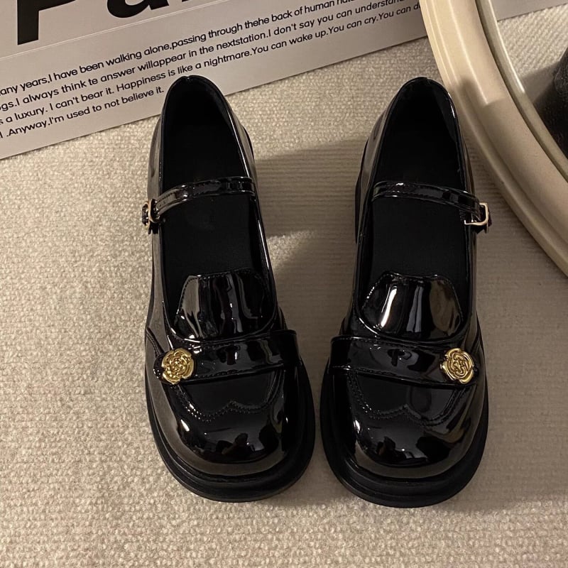 Loafers femei cu talpă groasă, stil britanic, Mary Jane retro pentru primăvară-vară 2026, potrivite pentru rochii