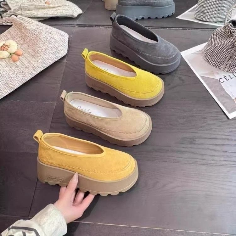 2026 άνοιξη μόδας γυναικείοι slip-on loafers, ελαφριά και άνετα, με παχιά σόλα