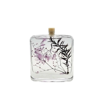 100 ml Διαφανής γυάλινη φιάλη επίπεδης τετράγωνης μορφής με μικρό στόμιο για οινοπνευματώδη, αρωματοθεραπεία, επαναγέμισμα αρωμάτων, καφέ και ποτά, κενή διακοσμητική φιάλη