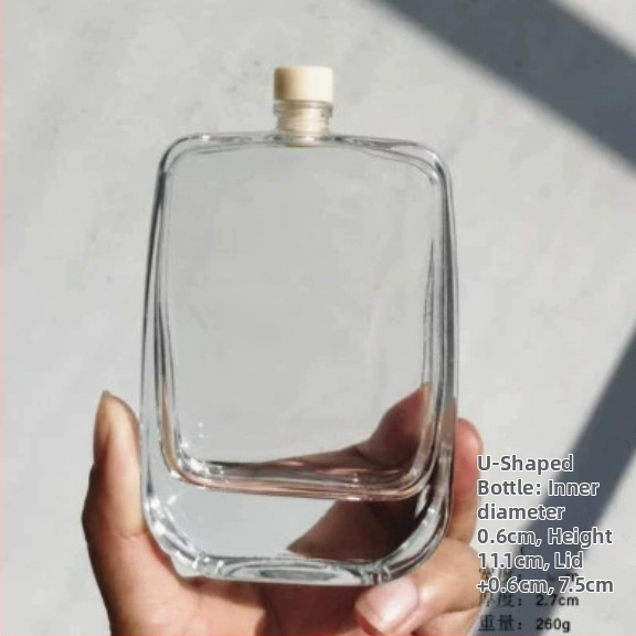 100 ml priehľadná plochá štvorcová sklenená fľaša s malým hrdlom na liehoviny, aromaterapiu, náplne do parfumov, kávu a nápoje, prázdna dekoratívna fľaša