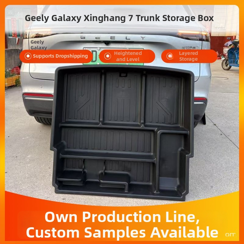 Úložný box do batožinového priestoru Geely Galaxy Starship 7, integrovaná tvarovaná konštrukcia, zosilnený a vyvýšený, 98 × 88 × 21 cm