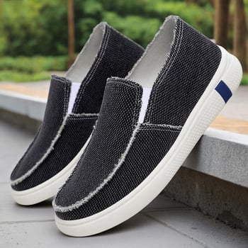 Férfi vászoncipő slip-on, könnyű, puha talpú, kényelmes casual cipő tavasz-nyár