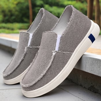 Férfi vászoncipő slip-on, könnyű, puha talpú, kényelmes casual cipő tavasz-nyár