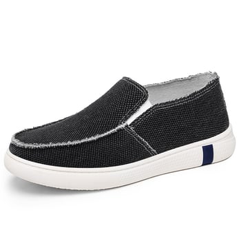 Férfi vászoncipő slip-on, könnyű, puha talpú, kényelmes casual cipő tavasz-nyár