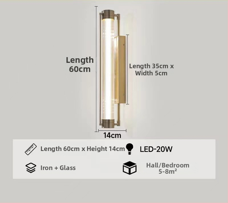 Nástenná lampa do spálne v retro industriálnom štýle, dekorácia predsiene s dlhým pásom, vintage dizajnérske nástenné svietidlo