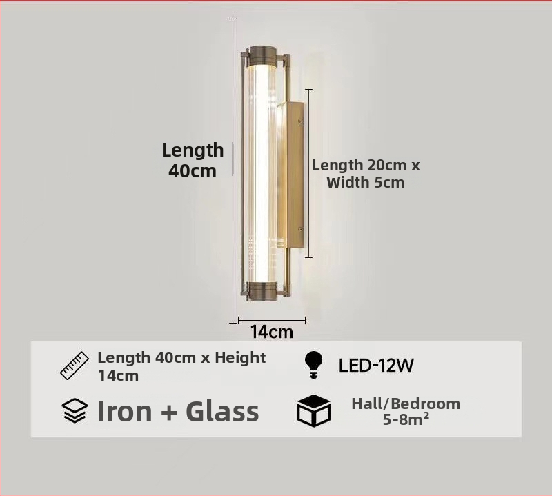 Nástenná lampa do spálne v retro industriálnom štýle, dekorácia predsiene s dlhým pásom, vintage dizajnérske nástenné svietidlo