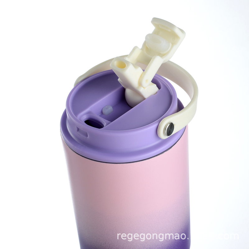 30oz Κούπα με λαβή σε απόχρωση gradient, φορητή θερμομονωμένη ποτήρι αυτοκινήτου, με μεγάλη χωρητικότητα
