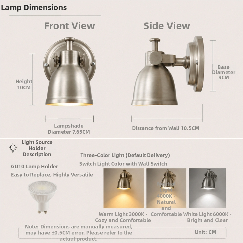 Nástenná lampa Retro Bauhaus – dizajnová, industriálny štýl do spálne, obývačky alebo kaviarne