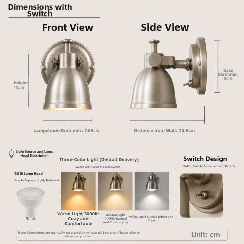 Nástenná lampa Retro Bauhaus – dizajnová, industriálny štýl do spálne, obývačky alebo kaviarne