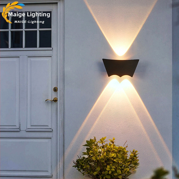 LED διπλής κεφαλής εξωτερικός τοίχος φως IP65 αδιάβροχο, φωτισμός πάνω-κάτω, wall washer για σκάλες και αυλή, μοντέρνο μινιμαλιστικό στυλ