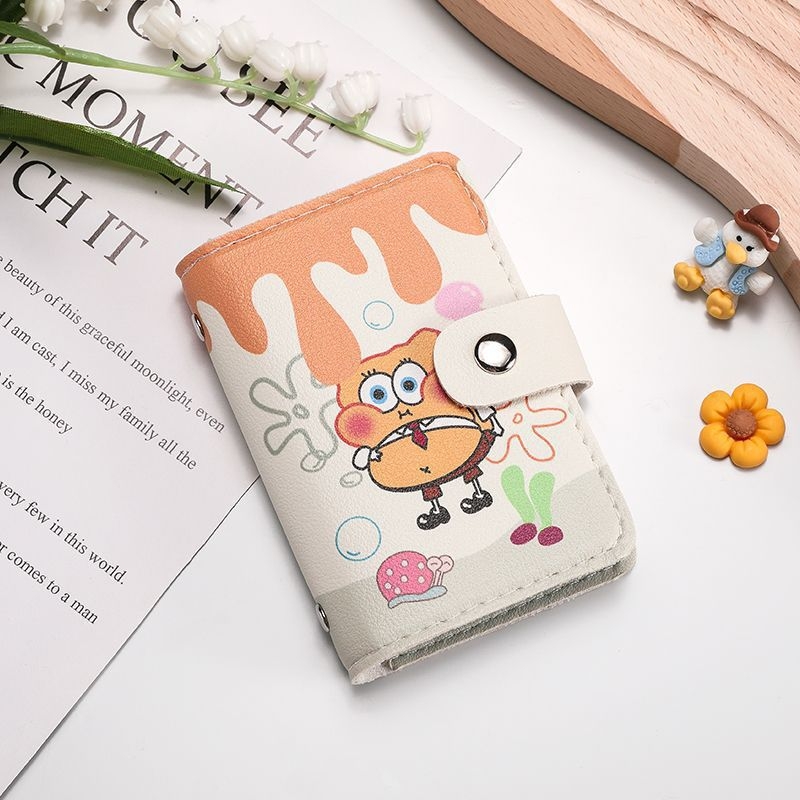 Θήκη καρτών SpongeBob με πολλαπλές θέσεις, μεγάλη χωρητικότητα, πορτοφόλι όλα-σε-ένα