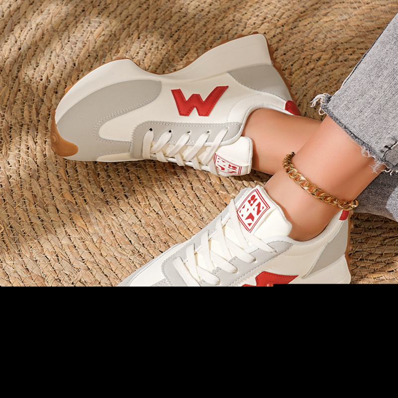 Γυναικείες sneakers 2026 άνοιξη–φθινόπωρο, κορεατικό στυλ, μεσαίο ύψος τακουνιού (3–5 cm), άνετες καθημερινές αθλητικές παπούτσια για τρέξιμο