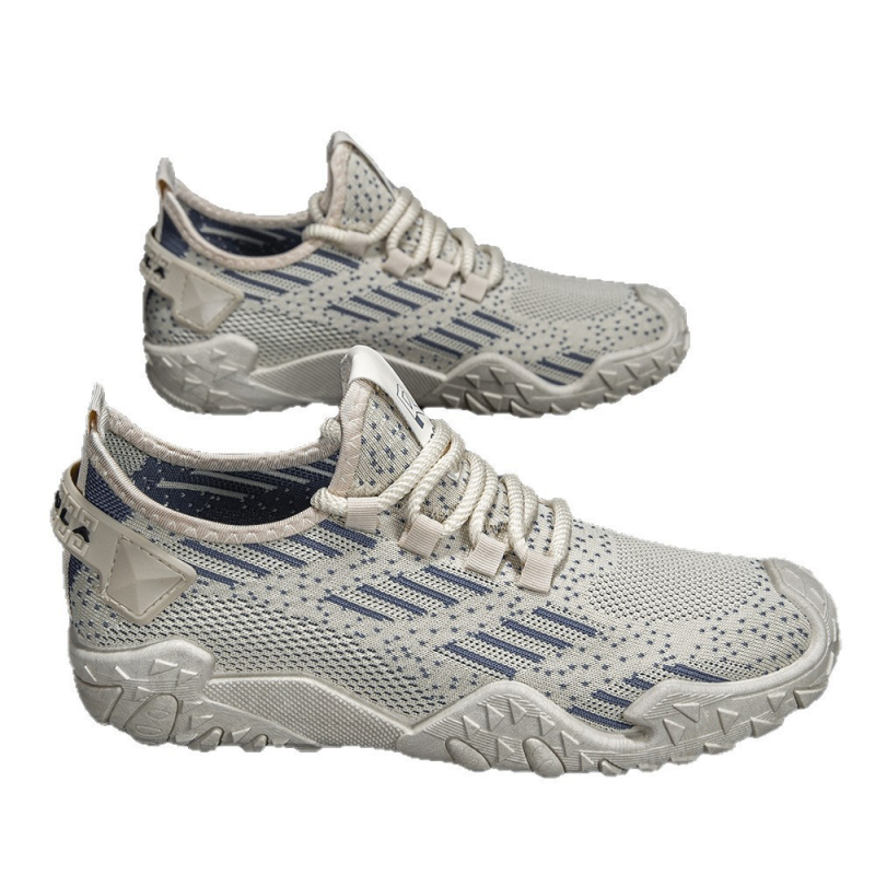Férfi nyári légáteresztő Fly-Knit hálószövésű sneaker, mindennapi sportcipő, csúszásmentes