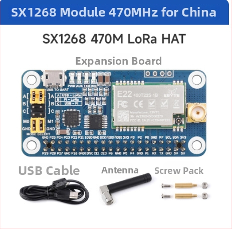 Bezdrôtový komunikačný modul LoRa pre Raspberry Pi SX1262/SX1268, pásma 433/470/868/915 MHz