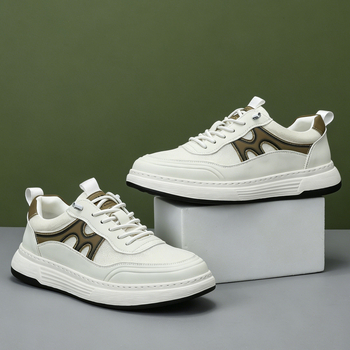 Ανδρικά λευκά sneakers με διχτυωτή επάνω επιφάνεια, αναπνεύσιμα αθλητικά casual, slip-on με φαρδιά σόλα