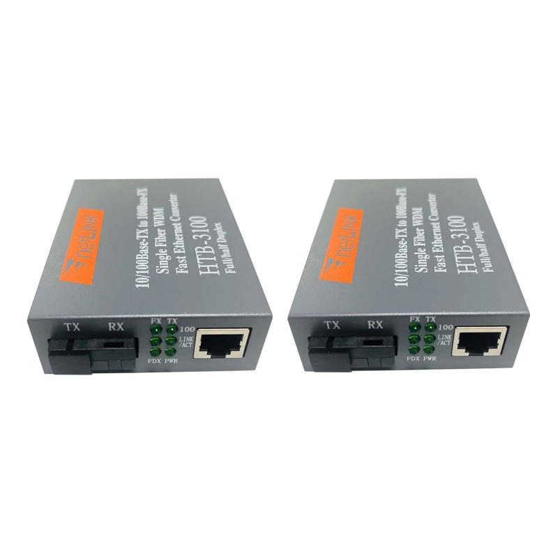 Netlink γιγαμπίτ οπτικός μετασχηματιστής ινών HTB-GS-03, HTB-3100AB, έως 25 χλμ
