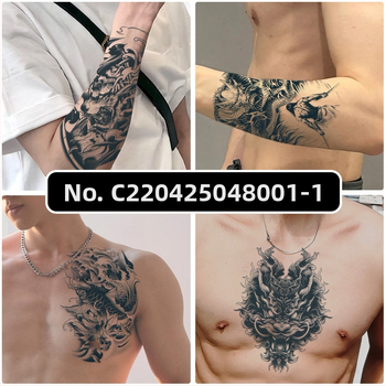 Prémium gyógynövényes tetováló matricák, vízálló, hosszú távú, japán hagyományos stílus, karokra, lábakra és derékre.