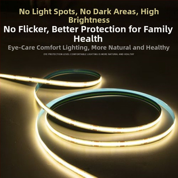 COB LED pás, nízke napätie 12V, vysoké CRI, samolepiaci podklad, ultratenký hliníkový kanál, flexibilný lineárny svetelný pás