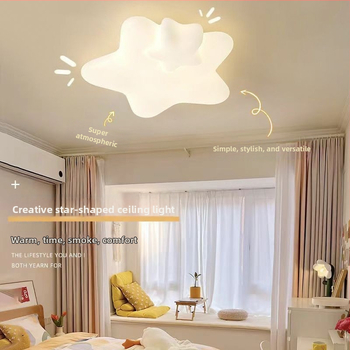 Stropná lampa v krémovom štýle pre deti, lampa s oblakmi, hviezdami a mesiacom, moderné minimalistické svietidlo do izby, lampa na štúdium