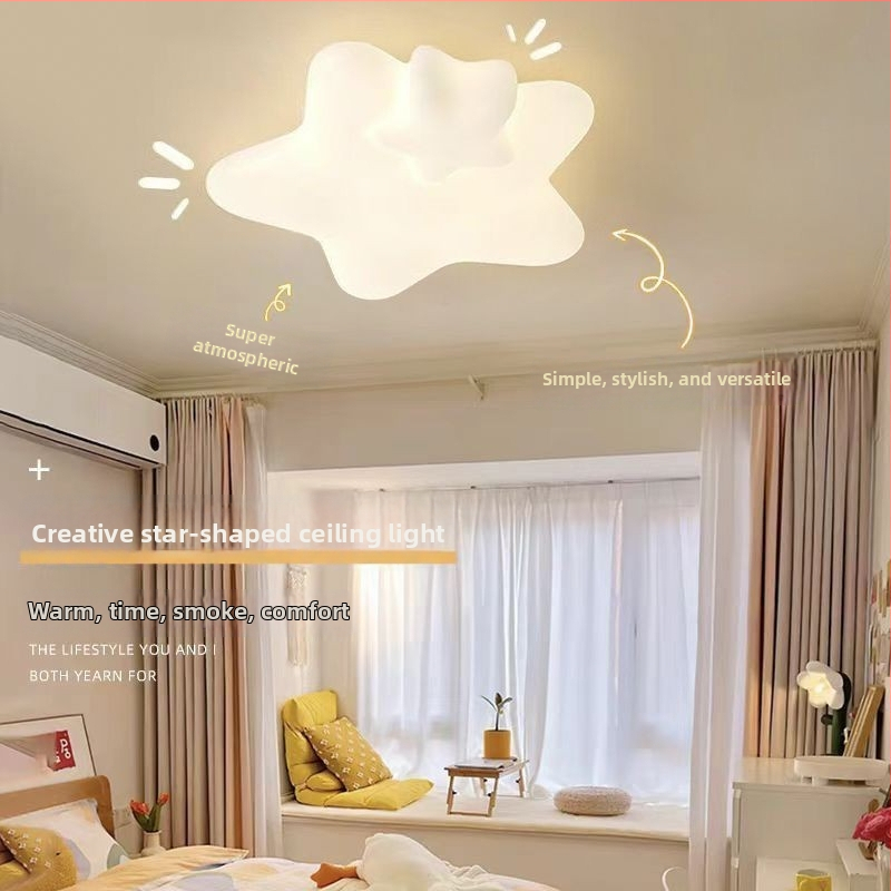 Stropná lampa v krémovom štýle pre deti, lampa s oblakmi, hviezdami a mesiacom, moderné minimalistické svietidlo do izby, lampa na štúdium