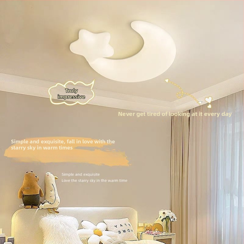 Stropná lampa v krémovom štýle pre deti, lampa s oblakmi, hviezdami a mesiacom, moderné minimalistické svietidlo do izby, lampa na štúdium