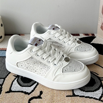 Dexun καμβά sneakers με κρύσταλλα, αναπνεύσιμα, για άνοιξη-καλοκαίρι, unisex, στυλ Χονγκ Κονγκ, 2025 νέα μόδα