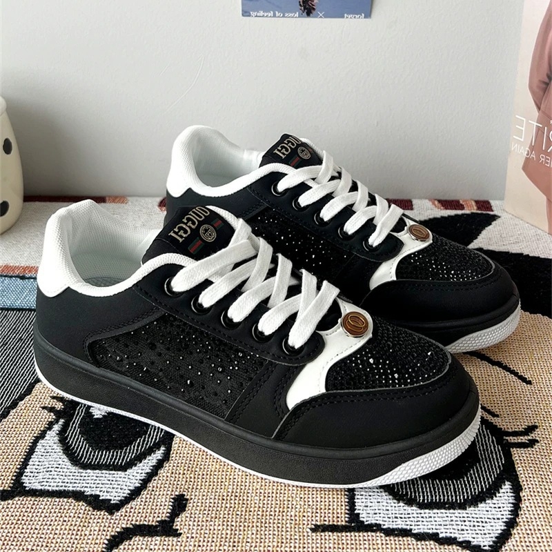 Dexun καμβά sneakers με κρύσταλλα, αναπνεύσιμα, για άνοιξη-καλοκαίρι, unisex, στυλ Χονγκ Κονγκ, 2025 νέα μόδα