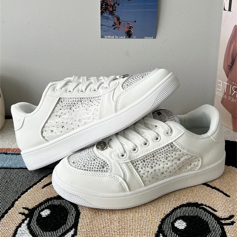 Dexun καμβά sneakers με κρύσταλλα, αναπνεύσιμα, για άνοιξη-καλοκαίρι, unisex, στυλ Χονγκ Κονγκ, 2025 νέα μόδα