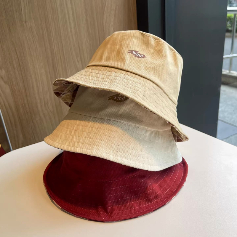 Στιλάτο αμφίδρομο παιδικό καπέλο bucket για άνοιξη και φθινόπωρο, ρετρό καρώ, απλό και ευέλικτο προστασία από τον ήλιο για αγόρια και κορίτσια