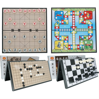 Veľká magnetická skladacia doska na čínsky šach, go, lietajúci šach, gomoku, dámu a vojenský šach