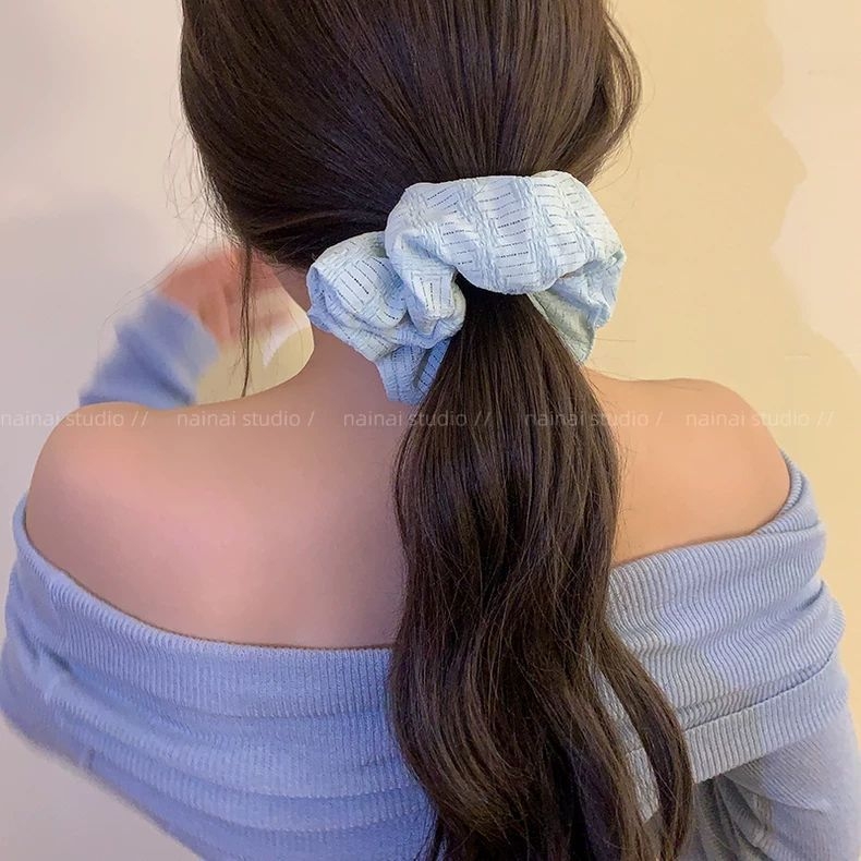 Mint Mambo λαστιχάκι μαλλιών, μπλε, για χαμηλό κότσο, με απαλό γυναικείο μοτίβο καρδιάς, ανοιξιάτικο στυλ