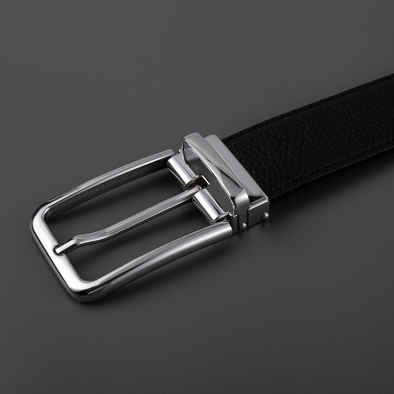Ανδρική δερμάτινη ζώνη με αγκράφα περόνης, πρώτο στρώμα βοδινού δέρματος, απλή καθημερινή επιχειρηματική ζώνη