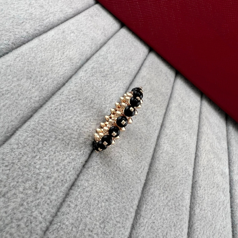 Χρυσόχρωμο δαχτυλίδι από χαλκό με πολύχρωμους λίθους, έμπνευση νύχι, δαχτυλίδι με μία σειρά από χάντρες για γυναίκες