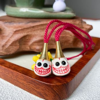 Στοιχείο DIY κοσμήματος με χάντρες Bodhi, Bodhi με αστέρια και φεγγάρι, μοτίβο κέρατο ελαφιού — βασιλιάς της χαράς, χαμογελαστός κλόουν, μενταγιόν κεφαλής Βούδα τριών συνδέσεων, διαγώνιος συνδετήρας από χάντρες