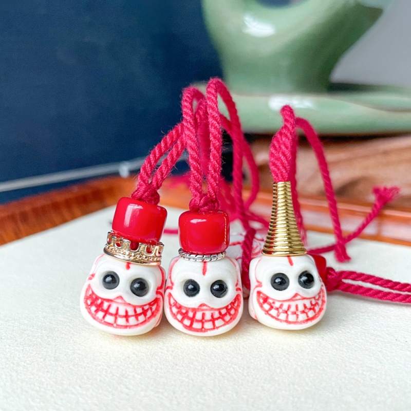 Στοιχείο DIY κοσμήματος με χάντρες Bodhi, Bodhi με αστέρια και φεγγάρι, μοτίβο κέρατο ελαφιού — βασιλιάς της χαράς, χαμογελαστός κλόουν, μενταγιόν κεφαλής Βούδα τριών συνδέσεων, διαγώνιος συνδετήρας από χάντρες