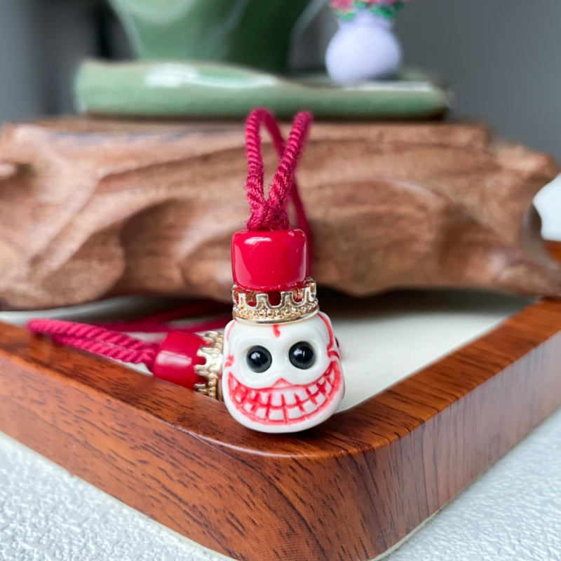 Στοιχείο DIY κοσμήματος με χάντρες Bodhi, Bodhi με αστέρια και φεγγάρι, μοτίβο κέρατο ελαφιού — βασιλιάς της χαράς, χαμογελαστός κλόουν, μενταγιόν κεφαλής Βούδα τριών συνδέσεων, διαγώνιος συνδετήρας από χάντρες