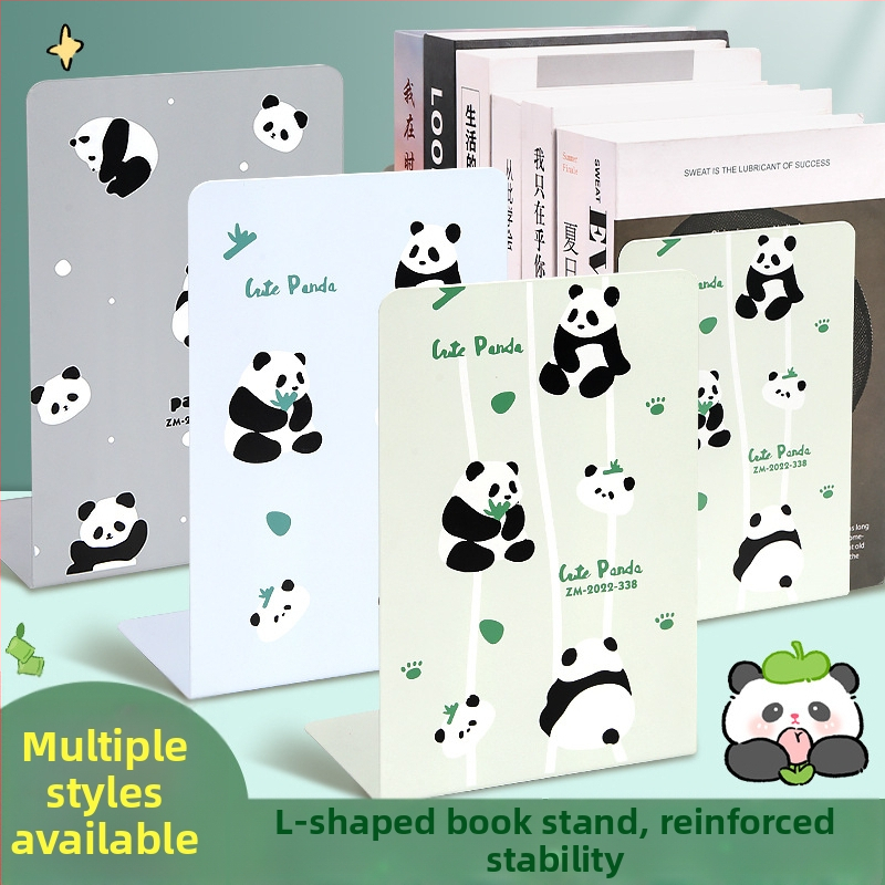 Kreslený kapybara panda zahustený oceľový stojan na knihy pre študentov