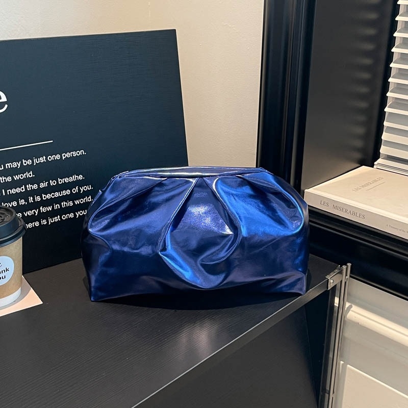 Γυναικεία βραδινή clutch με σχέδιο νέφους και πιέτες, PU δέρμα, μεσαίου μεγέθους