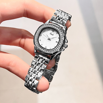 Goldie Fashion γυναικείο ρολόι με διαμάντια, κίνηση quartz, μπρασελέ από ανοξείδωτο ατσάλι, καντράν μαργαριριού – ελαφριά πολυτελής αίσθηση, κομψό και ευέλικτο