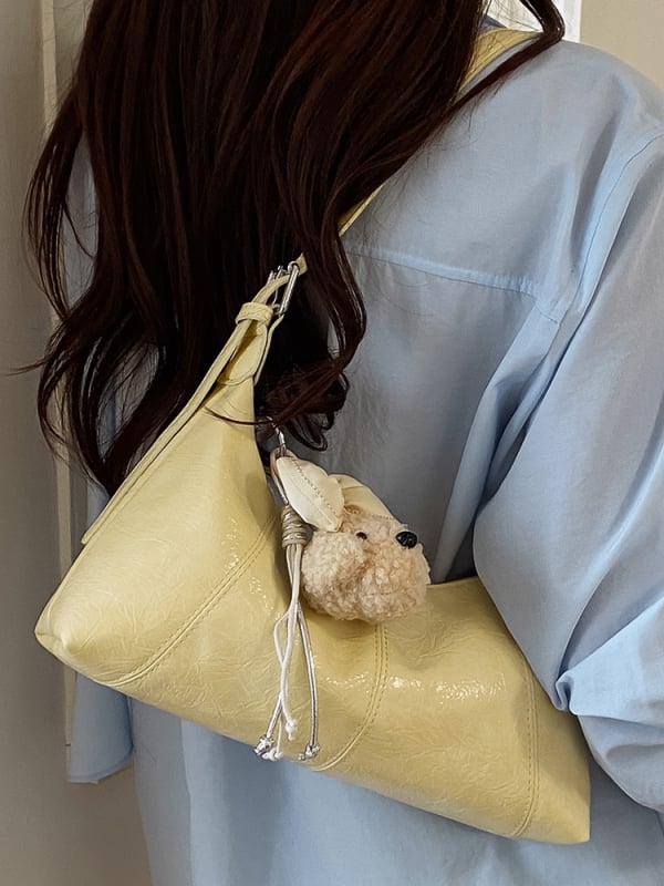 Geantă crossbody din PU, formă semilună, texturată, capacitate mare, primăvara 2026