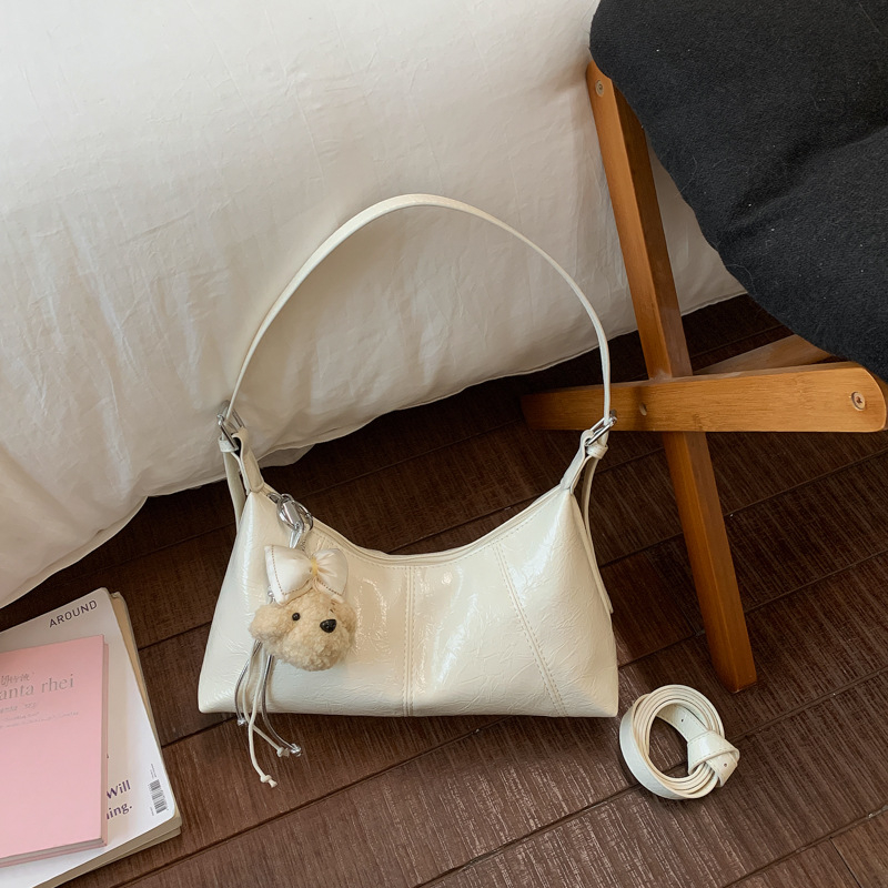 Geantă crossbody din PU, formă semilună, texturată, capacitate mare, primăvara 2026