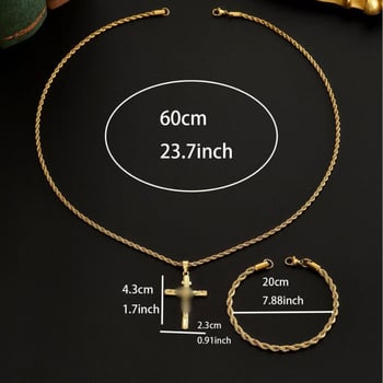 Σετ στριφτής αλυσίδας 18K χρυσό επίχρυσο για άνδρες – Κολιέ και βραχιόλι