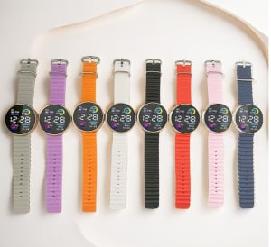 Ceas electronic LED cu design de nișă și inel bi-color, inspirație marină, pentru sport și modă