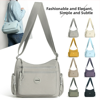 Dámska taška na knedle – jednoduchá, moderná crossbody taška cez rameno z vodeodolného nylonu