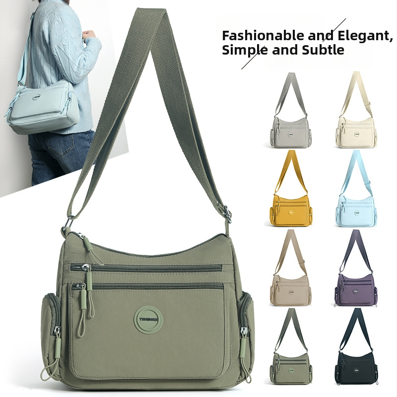 Dámska taška na knedle – jednoduchá, moderná crossbody taška cez rameno z vodeodolného nylonu
