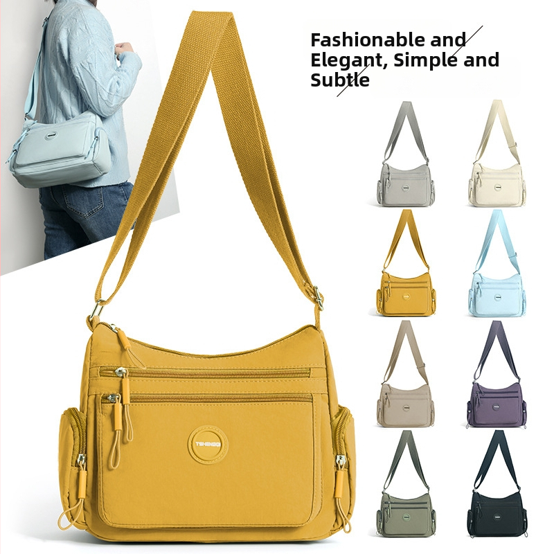 Dámska taška na knedle – jednoduchá, moderná crossbody taška cez rameno z vodeodolného nylonu