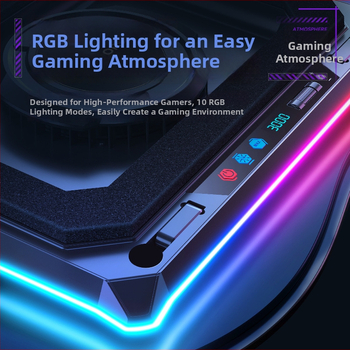 A8 nosač za hlađenje laptopa s RGB osvjetljenjem, tihim hlađenjem