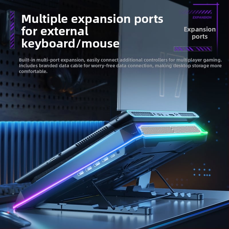 A8 nosač za hlađenje laptopa s RGB osvjetljenjem, tihim hlađenjem