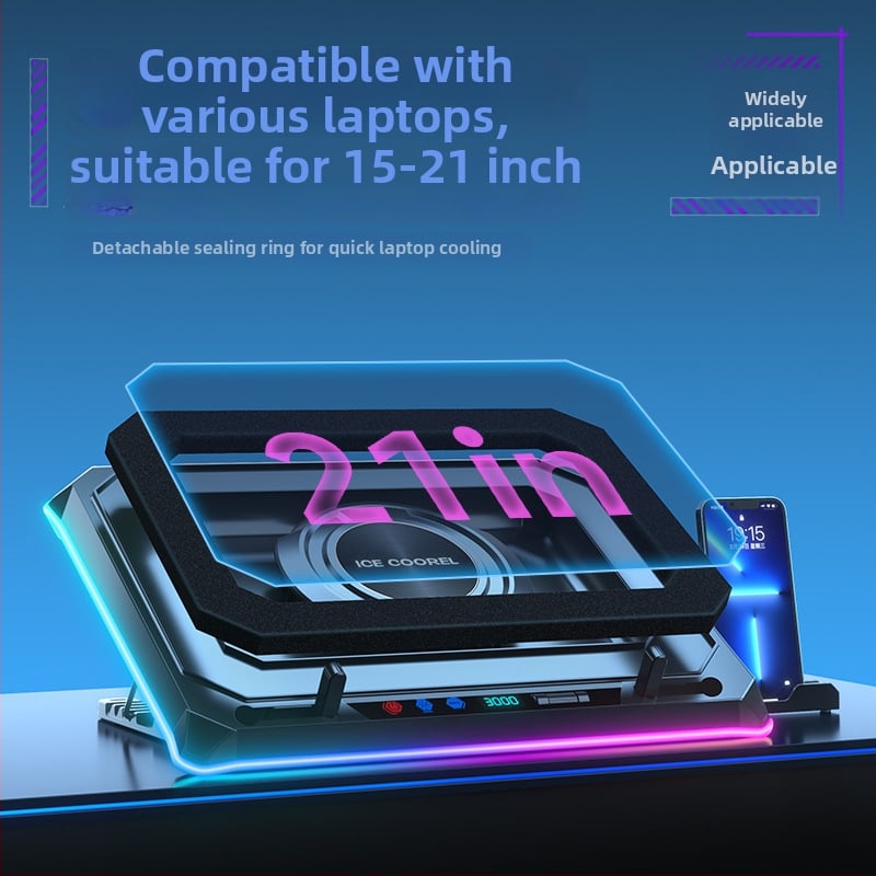 A8 nosač za hlađenje laptopa s RGB osvjetljenjem, tihim hlađenjem