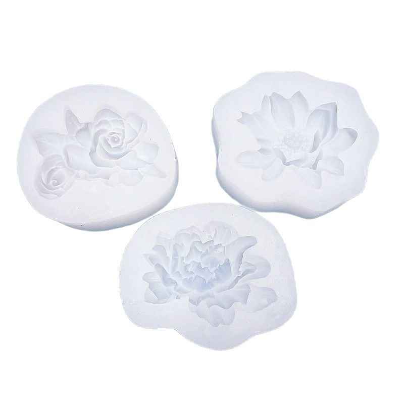 Szilikon tortadíszítő forma lótusz- és gardenia virágokkal; fondant, csokoládé és sütés számára; formák szappanhoz és gipszhez